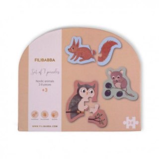 Filibabba puzzle drewniane nordic animals 7 szt.