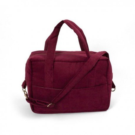 Filibabba torba nursing bag sztruks deeply red FILIBABBA